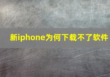 新iphone为何下载不了软件