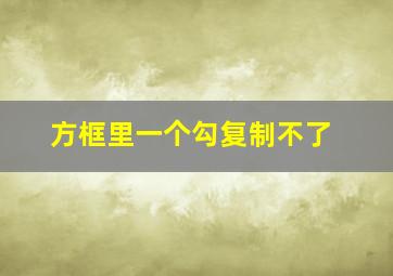 方框里一个勾复制不了