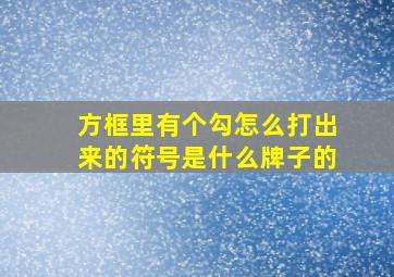 方框里有个勾怎么打出来的符号是什么牌子的