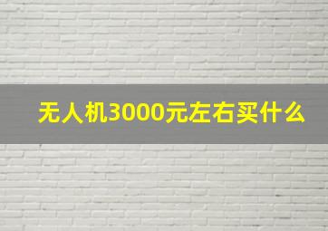 无人机3000元左右买什么