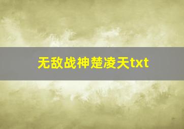 无敌战神楚凌天txt