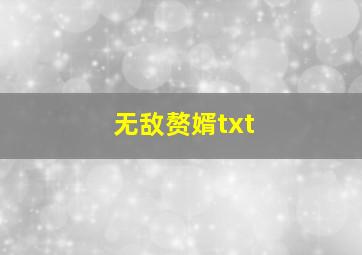 无敌赘婿txt