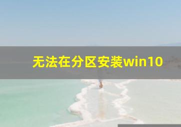 无法在分区安装win10