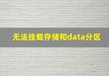 无法挂载存储和data分区