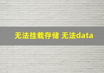 无法挂载存储 无法data