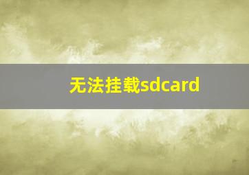 无法挂载sdcard