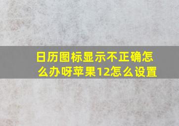 日历图标显示不正确怎么办呀苹果12怎么设置