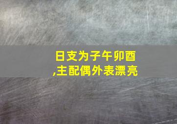 日支为子午卯酉,主配偶外表漂亮