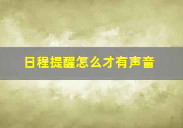 日程提醒怎么才有声音