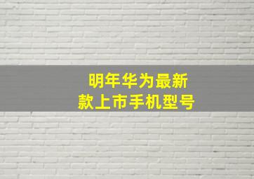 明年华为最新款上市手机型号