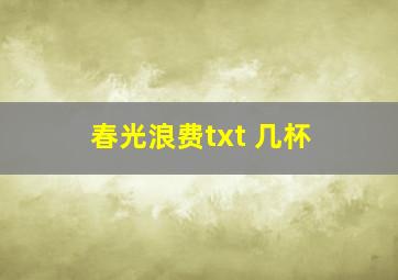 春光浪费txt 几杯