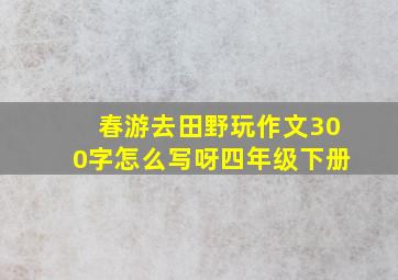 春游去田野玩作文300字怎么写呀四年级下册