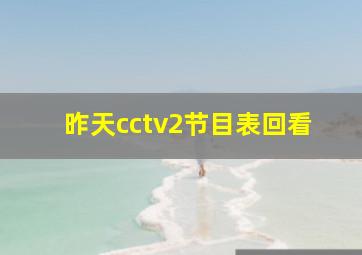 昨天cctv2节目表回看