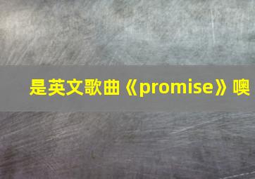 是英文歌曲《promise》噢