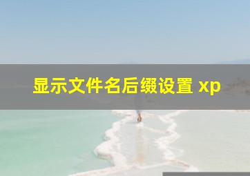 显示文件名后缀设置 xp