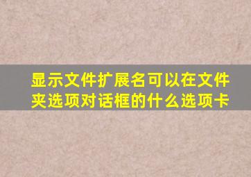 显示文件扩展名可以在文件夹选项对话框的什么选项卡