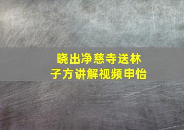 晓出净慈寺送林子方讲解视频申怡