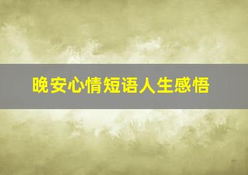 晚安心情短语人生感悟