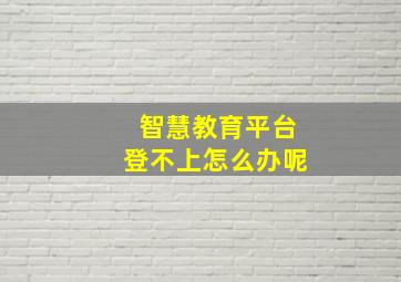 智慧教育平台登不上怎么办呢