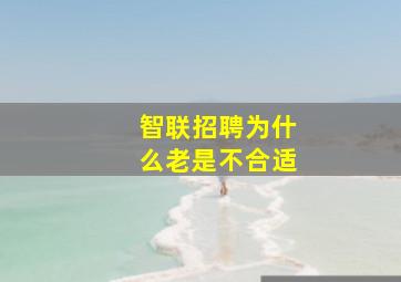 智联招聘为什么老是不合适