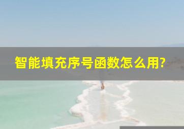 智能填充序号函数怎么用?