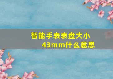 智能手表表盘大小43mm什么意思