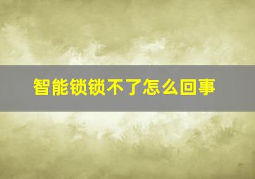 智能锁锁不了怎么回事