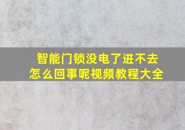 智能门锁没电了进不去怎么回事呢视频教程大全