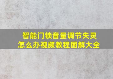 智能门锁音量调节失灵怎么办视频教程图解大全