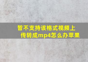 暂不支持该格式视频上传转成mp4怎么办苹果