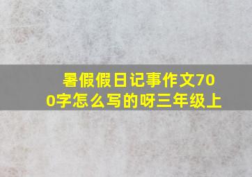 暑假假日记事作文700字怎么写的呀三年级上