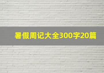 暑假周记大全300字20篇