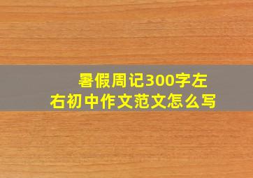 暑假周记300字左右初中作文范文怎么写