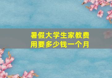 暑假大学生家教费用要多少钱一个月