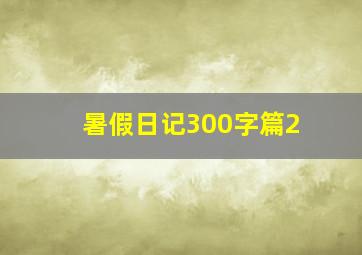 暑假日记300字篇2