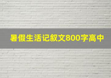 暑假生活记叙文800字高中