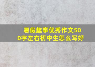 暑假趣事优秀作文500字左右初中生怎么写好