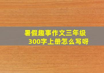 暑假趣事作文三年级300字上册怎么写呀