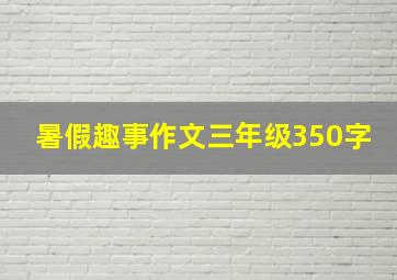 暑假趣事作文三年级350字