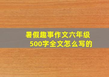 暑假趣事作文六年级500字全文怎么写的