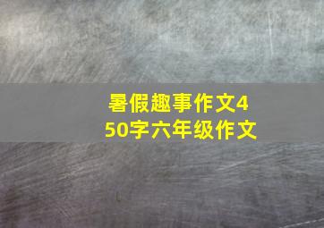 暑假趣事作文450字六年级作文