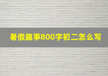 暑假趣事800字初二怎么写