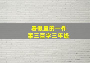 暑假里的一件事三百字三年级