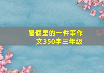 暑假里的一件事作文350字三年级