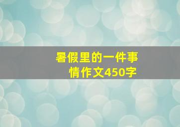 暑假里的一件事情作文450字