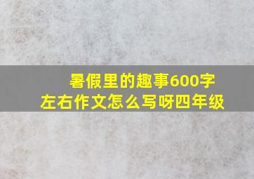 暑假里的趣事600字左右作文怎么写呀四年级