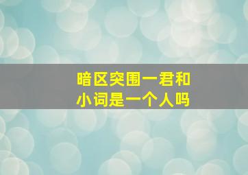 暗区突围一君和小词是一个人吗