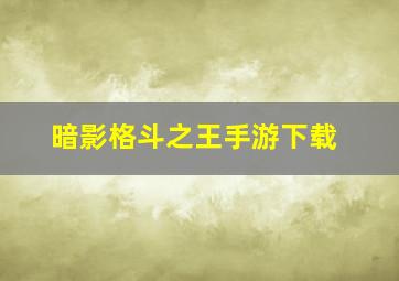 暗影格斗之王手游下载