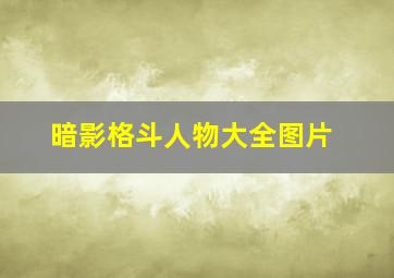 暗影格斗人物大全图片