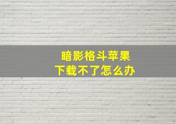 暗影格斗苹果下载不了怎么办